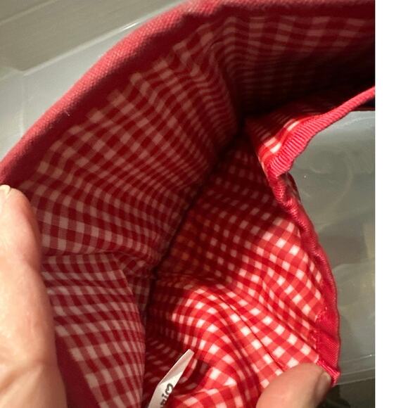 Sanrio Hello Kitty Gingham Rare patch vintage Y2K denim tri fold wallet collecti - Picture 5 of 14